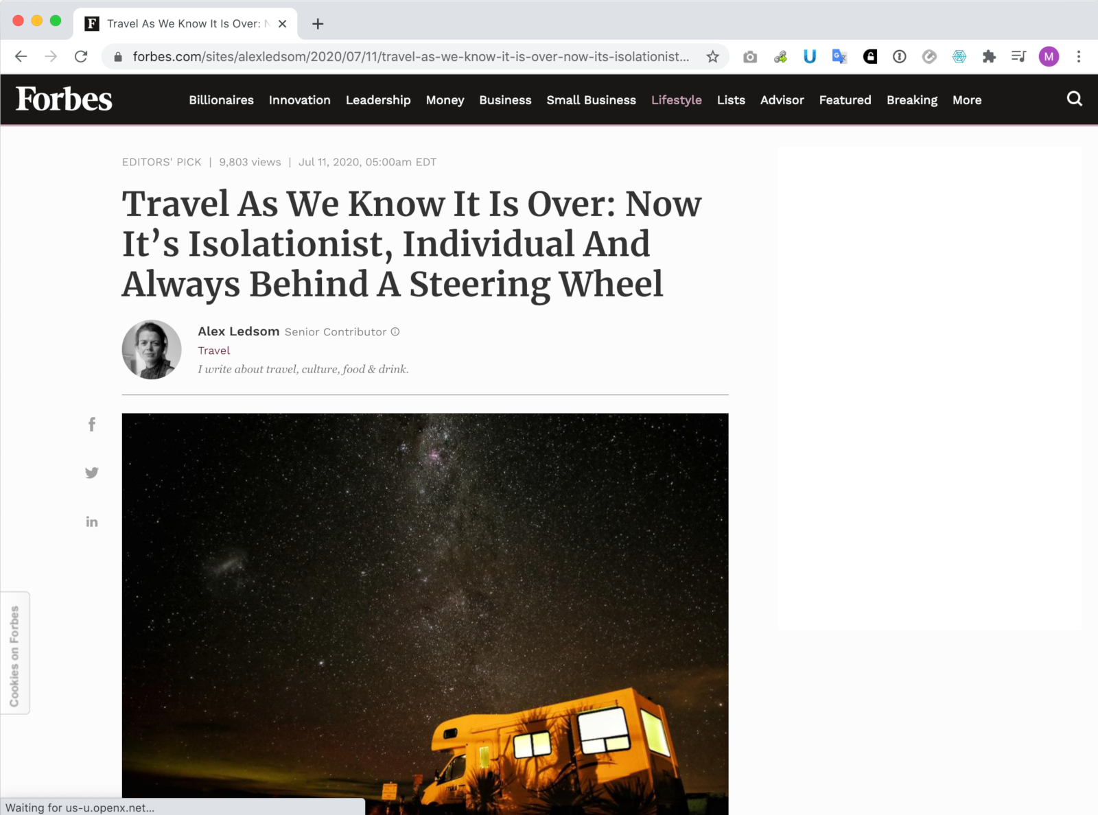 11 Juli, 2020 — Forbes on the future of travel