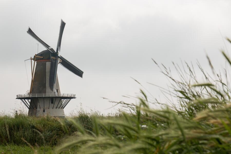 Bike route along the Dutch coast