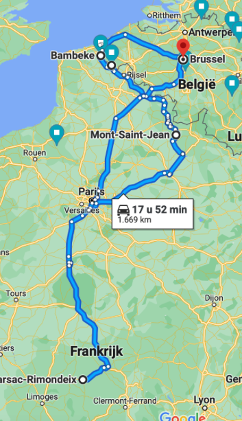 Route door Frankrijk