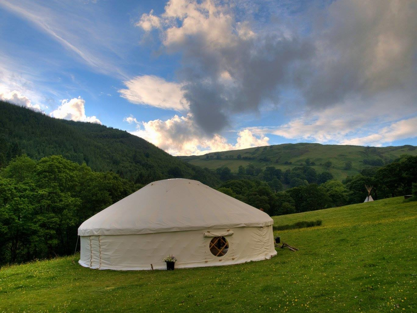 Yurt eco retreat campsite in Wales