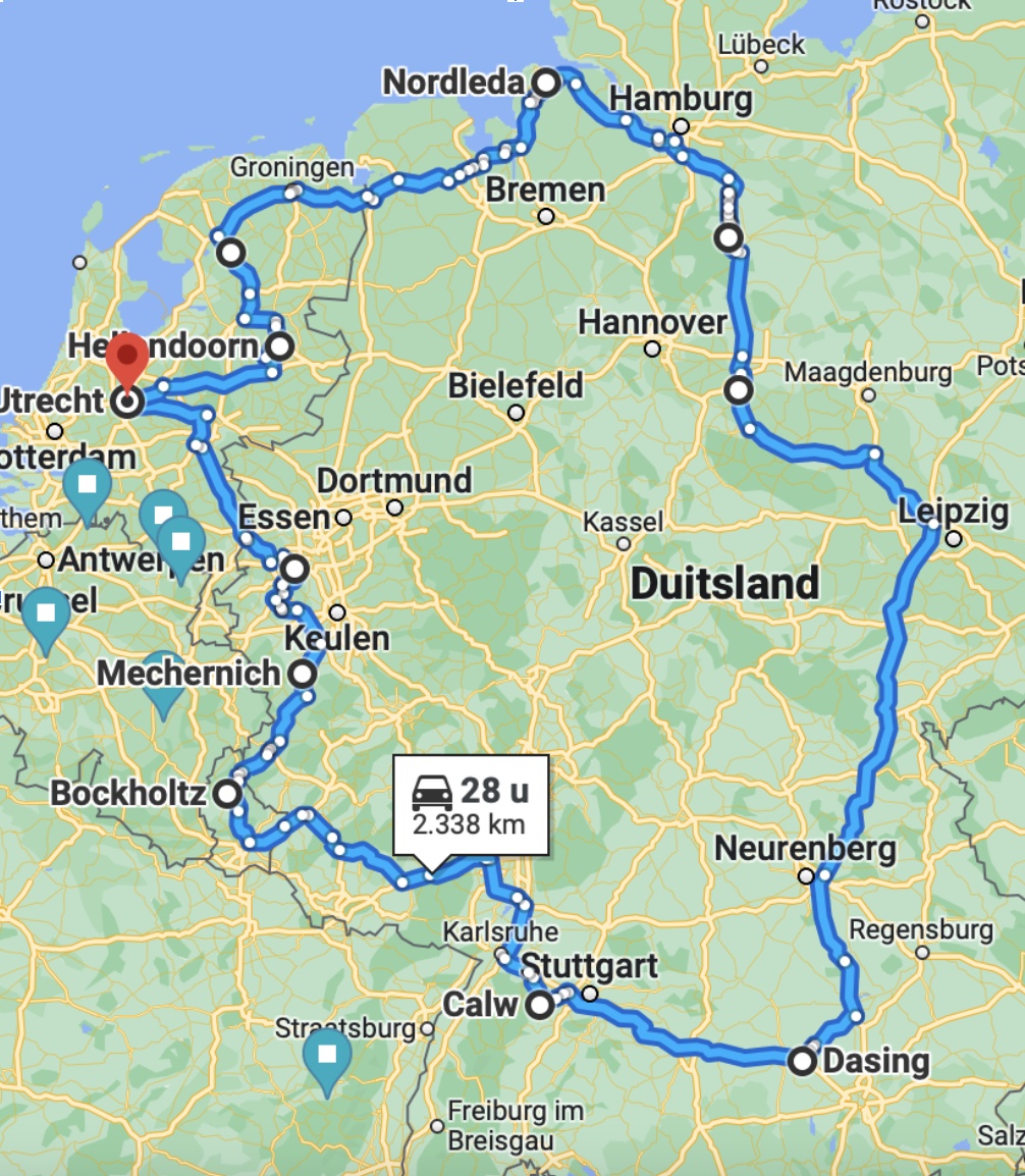 Roadtrip door Duitsland, Nederland en Luxemburg 